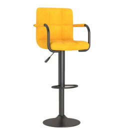 Tabourets de bar lot de 2 jaune moutarde velours