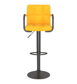 Tabourets de bar lot de 2 jaune moutarde velours