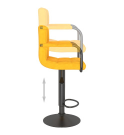 Tabourets de bar lot de 2 jaune moutarde velours