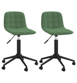 Chaises pivotantes à manger lot de 2 vert foncé velours