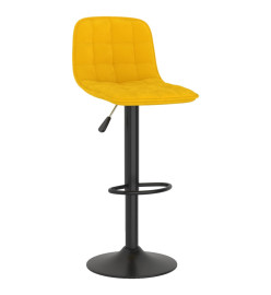 Tabourets de bar 2 pcs Jaune Velours