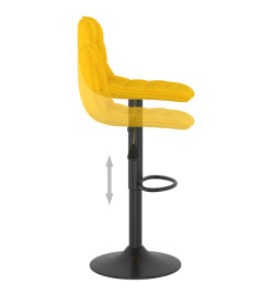 Tabourets de bar 2 pcs Jaune Velours