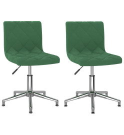 Chaises pivotantes à manger lot de 2 vert foncé velours