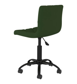 Chaise pivotante de salle à manger Vert foncé Velours