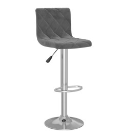 Tabourets de bar lot de 2 gris foncé velours