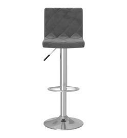 Tabourets de bar lot de 2 gris foncé velours