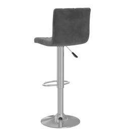 Tabourets de bar lot de 2 gris foncé velours