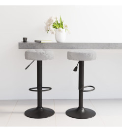 Tabourets de bar lot de 2 gris velours