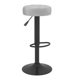 Tabourets de bar lot de 2 gris velours