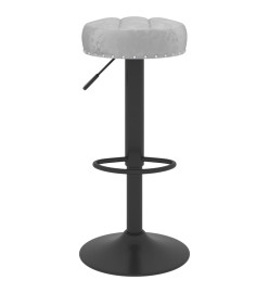 Tabourets de bar lot de 2 gris velours