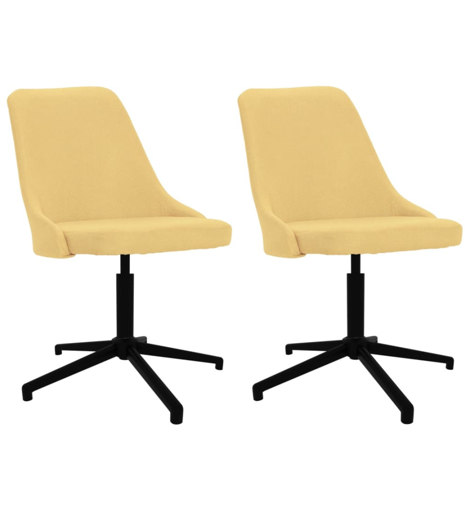 Chaises pivotantes à manger lot de 2 jaune tissu