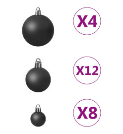 Ensemble de boules de Noël 100 pcs Noir