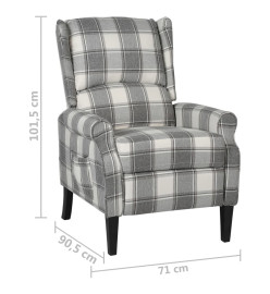 Fauteuil inclinable Gris blanc Tissu