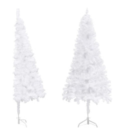 Sapin de Noël artificiel d'angle Blanc 210 cm PVC