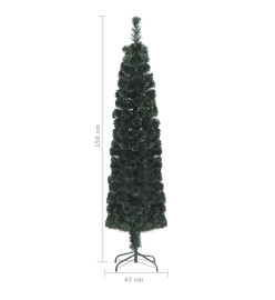 Arbre de Noël artificiel mince et support 150 cm fibre optique