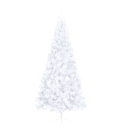 Sapin de Noël artificiel moitié avec support blanc 180 cm PVC