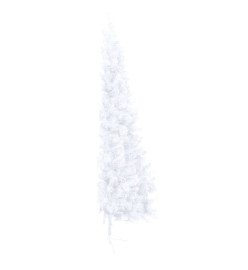 Sapin de Noël artificiel moitié avec support blanc 180 cm PVC