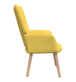 Chaise de relaxation avec tabouret Jaune moutarde Tissu