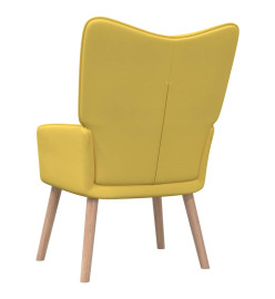 Chaise de relaxation avec tabouret Jaune moutarde Tissu