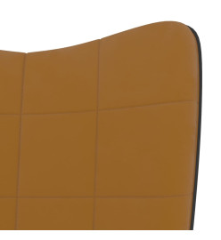 Chaise de relaxation avec repose-pied Marron Velours et PVC