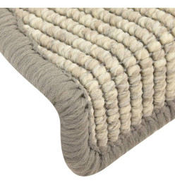 Tapis d'escalier autocollants 15 pcs 56x17x3 cm Argenté