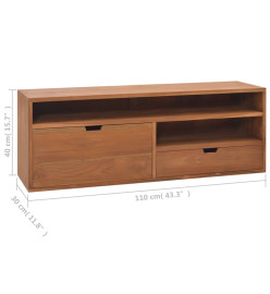 Meuble TV 110x30x40 cm Bois de teck massif