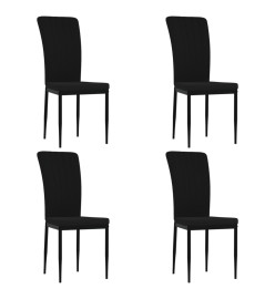 Chaises à manger lot de 4 Noir Velours