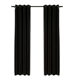 Rideaux occultants Aspect de lin 2 pcs Anthracite 140x225 cm