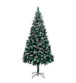 Sapin de Noël avec pommes de pin et neige blanche 240 cm