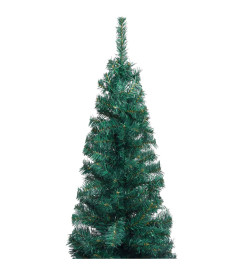 Sapin de Noël artificiel mince avec support vert 180 cm PVC