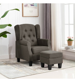 Fauteuil avec repose-pied Taupe Tissu