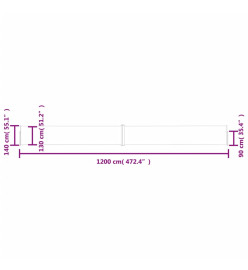 Auvent latéral rétractable de patio 140x1200 cm Rouge