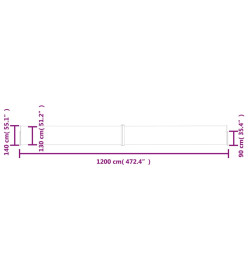 Auvent latéral rétractable de patio 140x1200 cm Marron