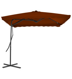 Parasol d'extérieur avec mât en acier Terre cuite 250x250x230cm