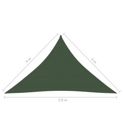 Voile d'ombrage 160 g/m² Vert foncé 4x4x5,8 m PEHD