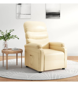 Fauteuil inclinable Crème Similicuir