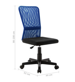 Chaise de bureau Noir et bleu 44x52x100 cm Tissu en maille