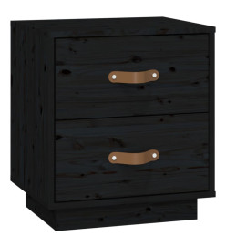 Table de chevet Noir 40x34x45 cm Bois de pin massif