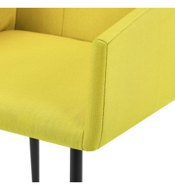 Chaises à manger avec accoudoirs lot de 2 jaune tissu