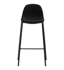 Chaises de bar lot de 2 noir tissu