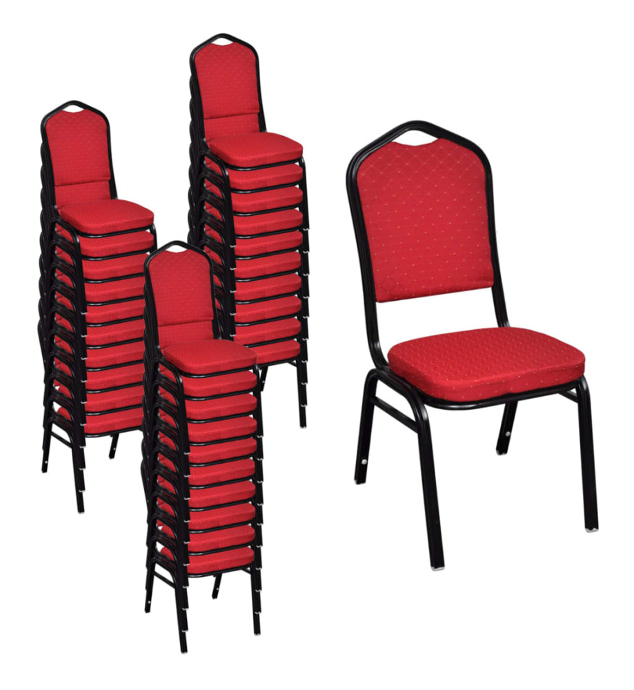 Chaises à manger lot de 30 rouge tissu