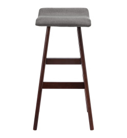 Tabourets de bar lot de 2 gris foncé tissu