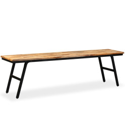 Banc Teck de récupération et acier 160 x 35 x 45 cm