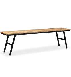 Banc Teck de récupération et acier 160 x 35 x 45 cm