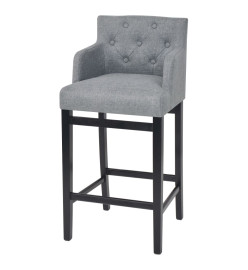 Tabourets de bar lot de 2 gris clair tissu