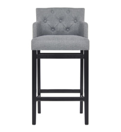 Tabourets de bar lot de 2 gris clair tissu