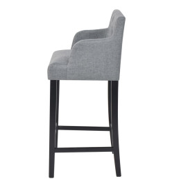 Tabourets de bar lot de 2 gris clair tissu