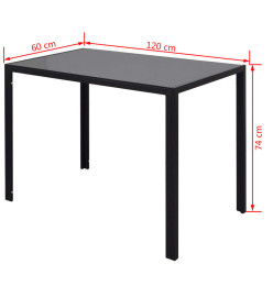 Ensemble de table à manger sept pièces noir