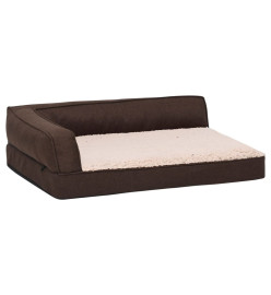 Matelas de lit ergonomique de chien 75x53 cm Polaire aspect lin