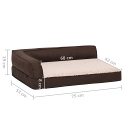 Matelas de lit ergonomique de chien 75x53 cm Polaire aspect lin